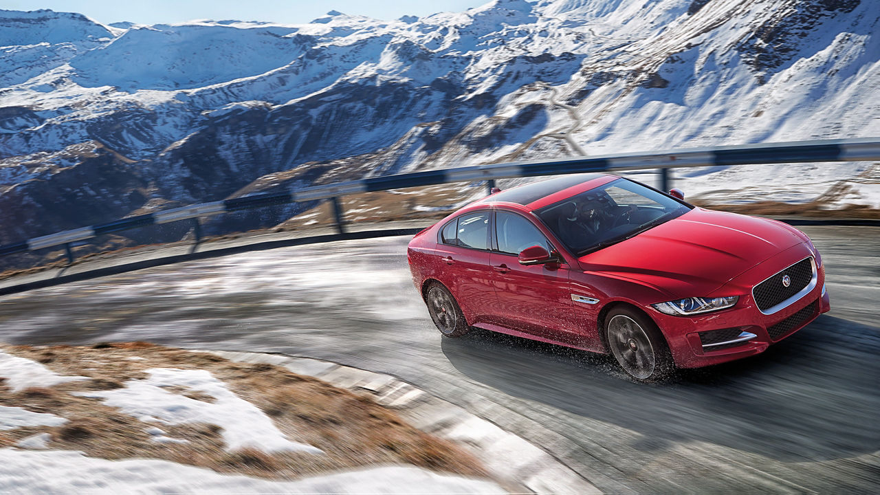 Jaguar XE running on Snow Hill Road