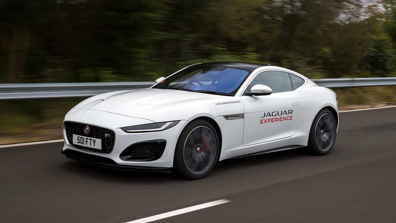 Jaguar F-Type running on road
