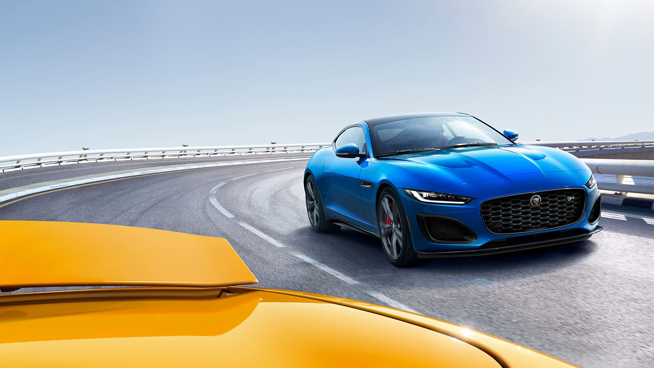 Jaguar F-TYPE running on racing track