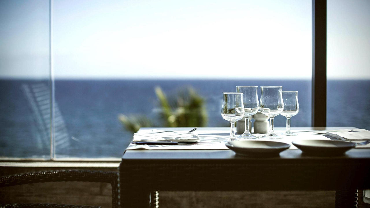 View of Sea from Restaurant Window