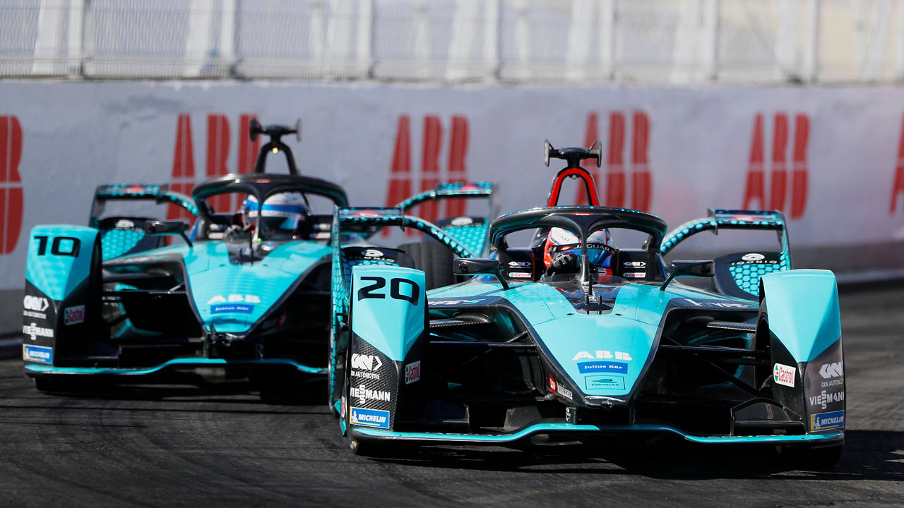 Jaguar TCS Racing car on track