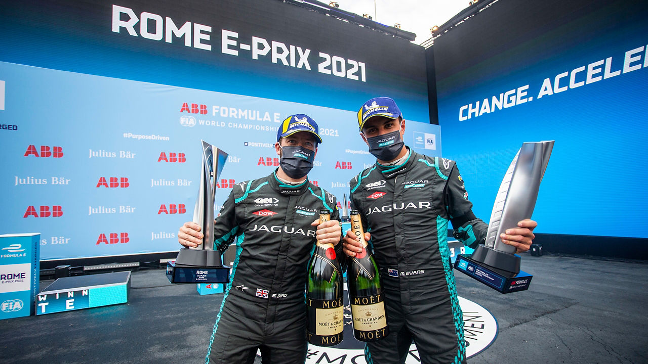 Jaguar Racing Sam and Mitch Podium