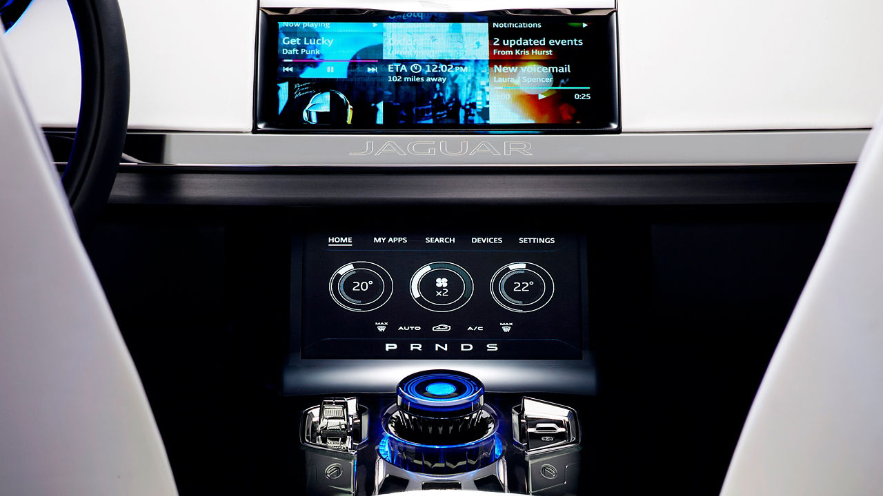 Jaguar CX-17 Infotainment system with digital AC controls