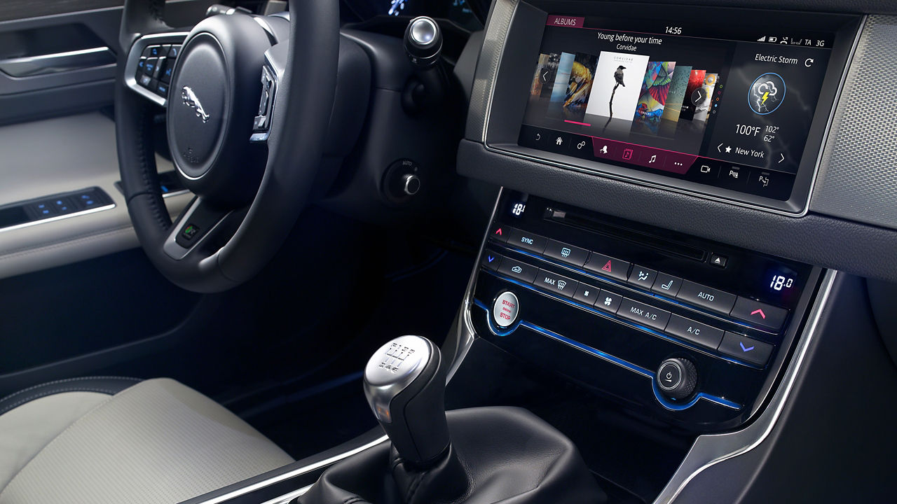 Jaguar XF Steering wheel along with Infotainment Screen