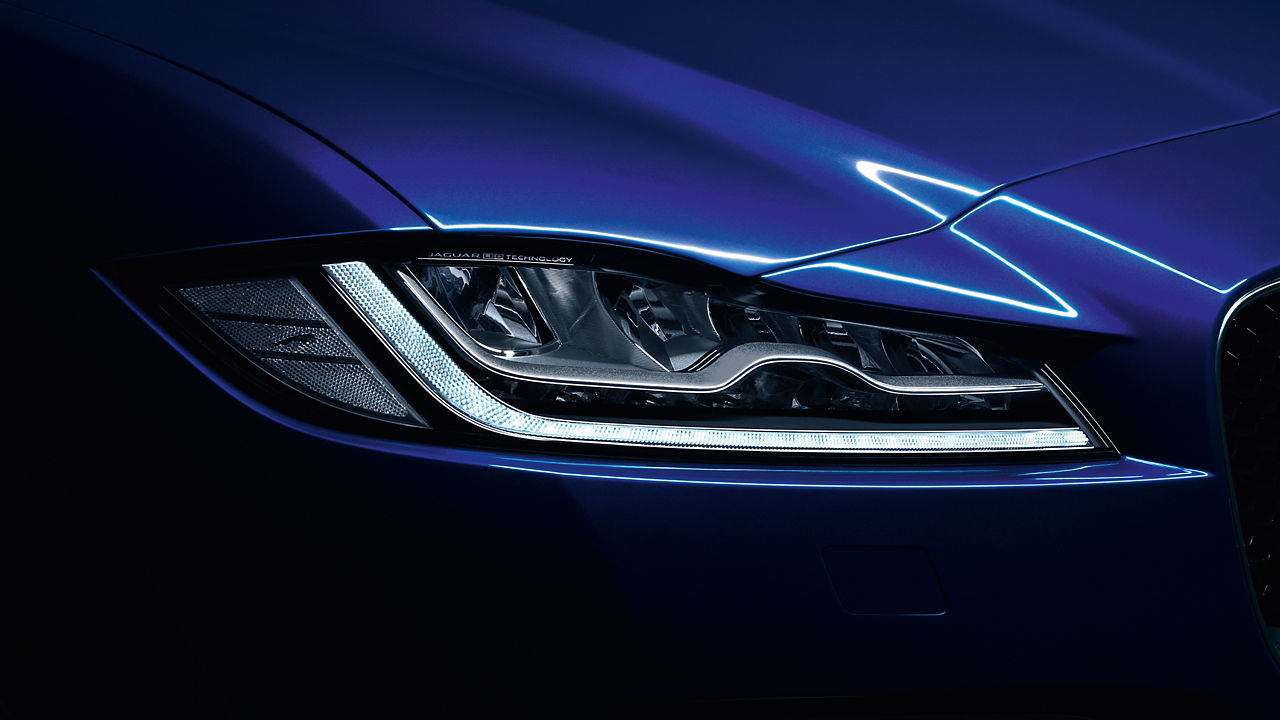 J shaped LED headlights Daytime running lights