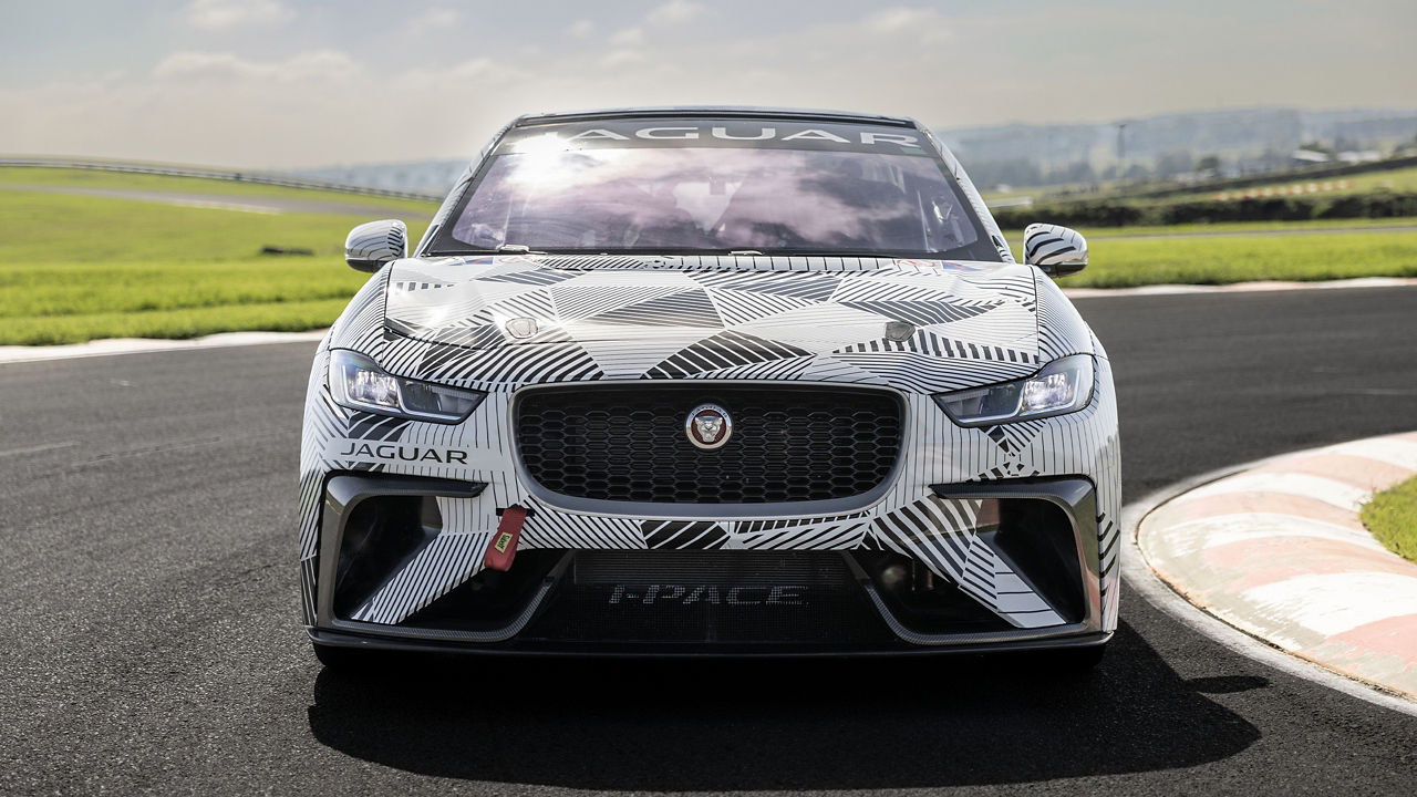 Jaguar I-PACE running on Racing Track