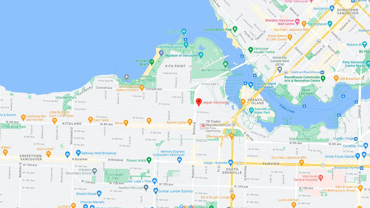 Jaguar Vancouver dealer location map