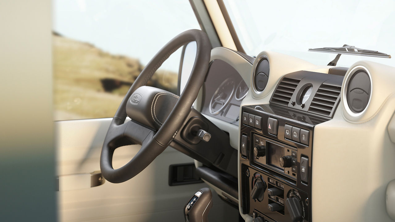 classic Defender steering view