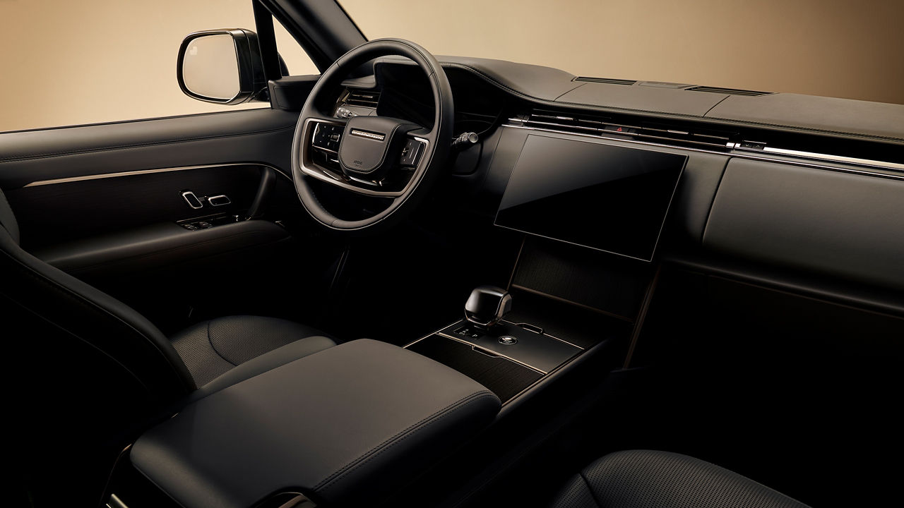Range Rover SV Black interior dashboard and infotainment system
