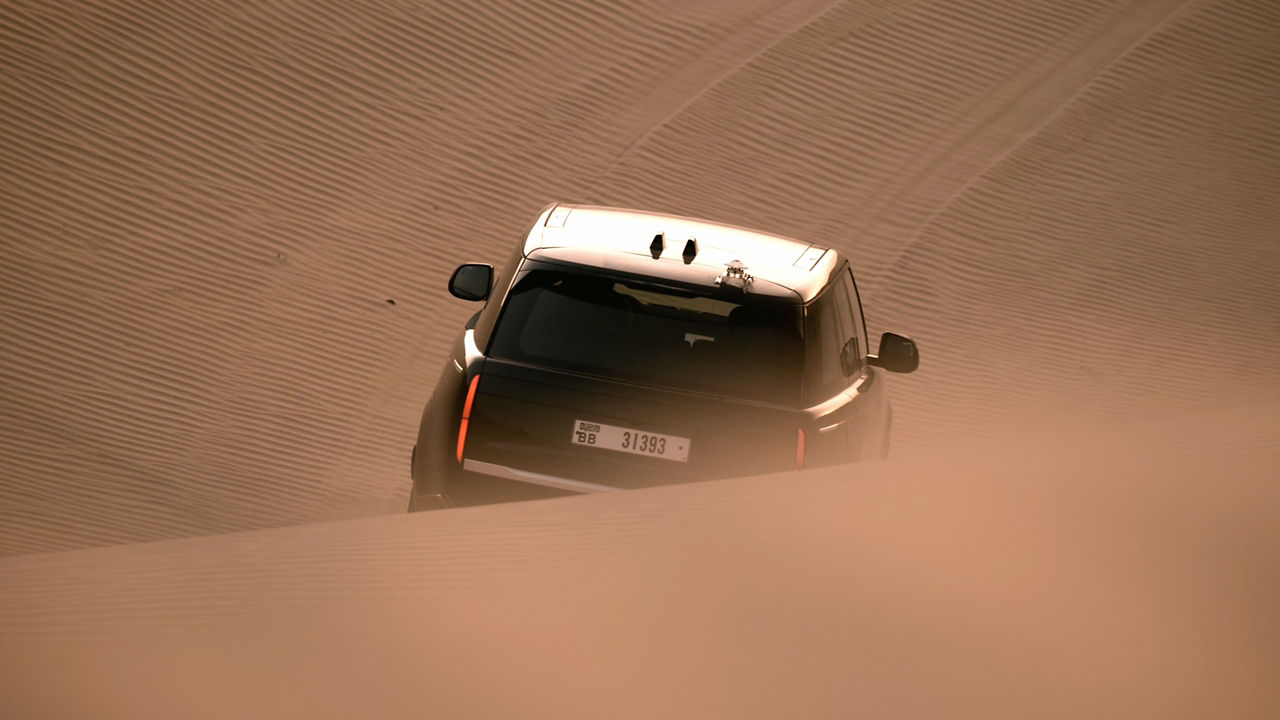 Range Rover in desert
