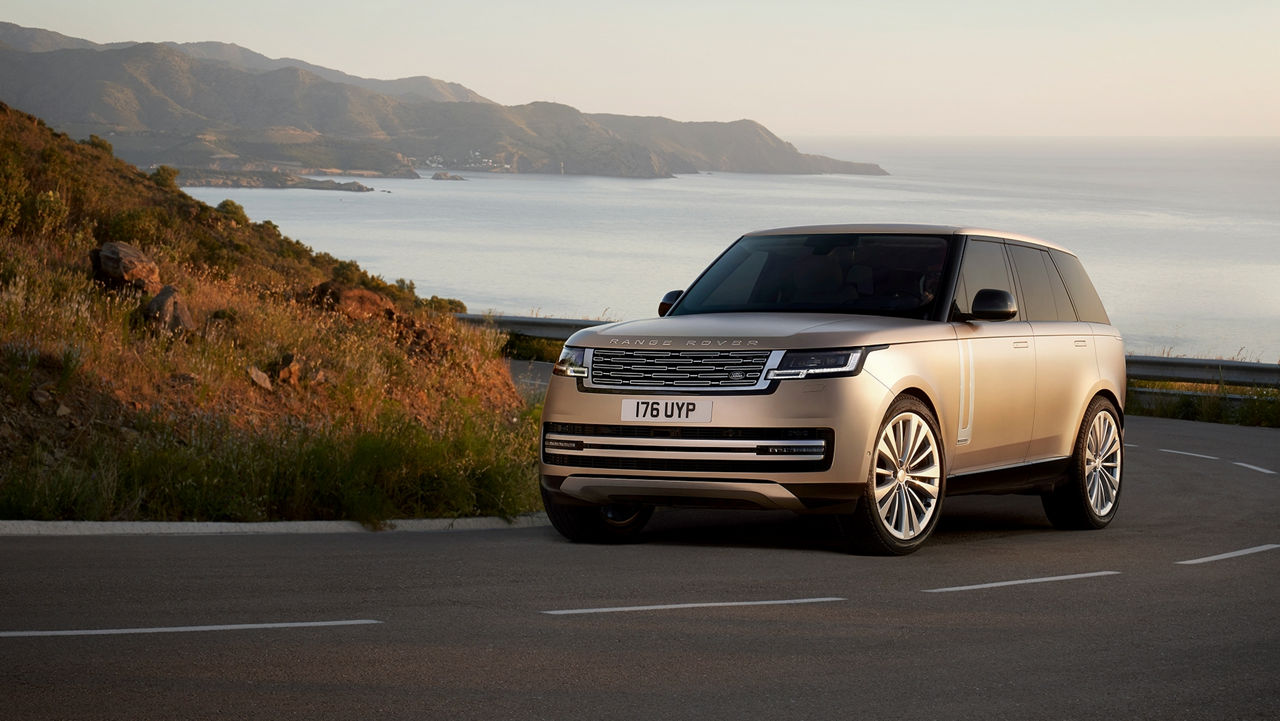 Range rover climbing in road