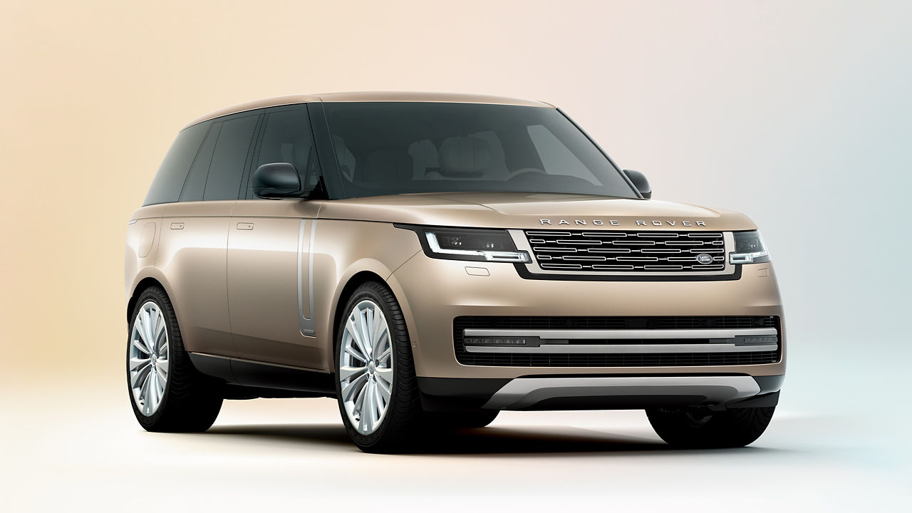 Front Right Profile representation of New Range Rover on gradient background