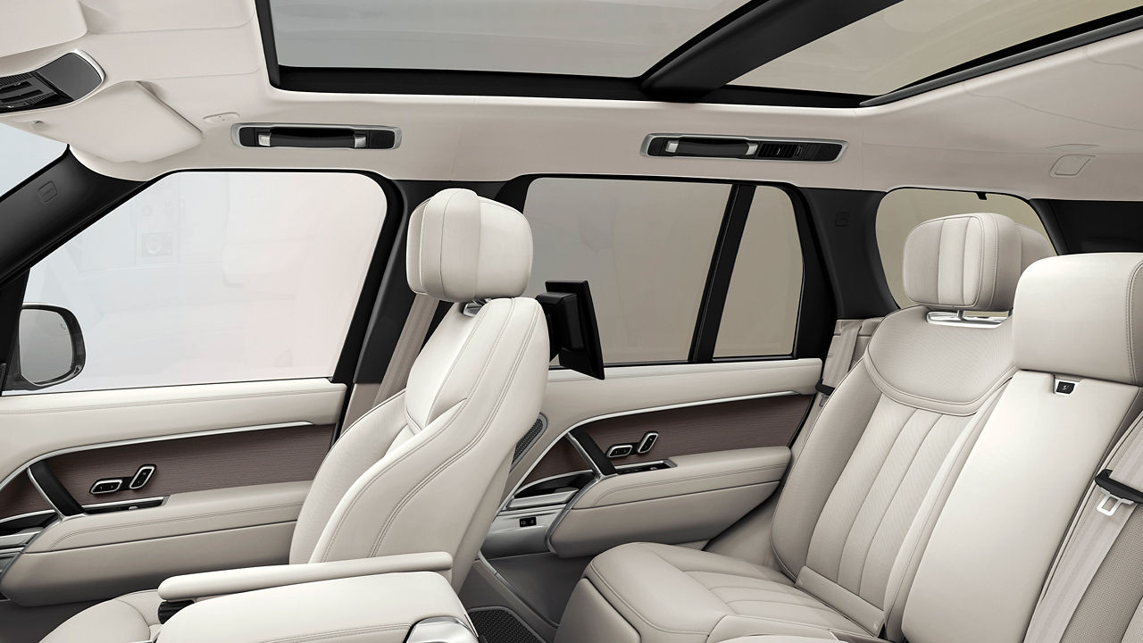 Interior side view of the modern luxury car