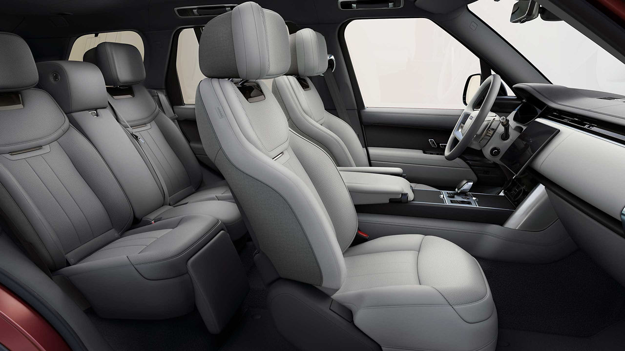 Interior side view of New Range Rover car