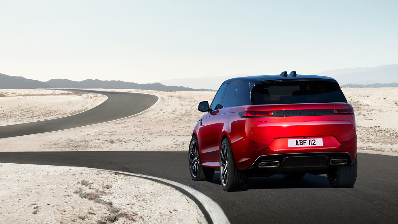 Range Rover Sport up climbing on highway road