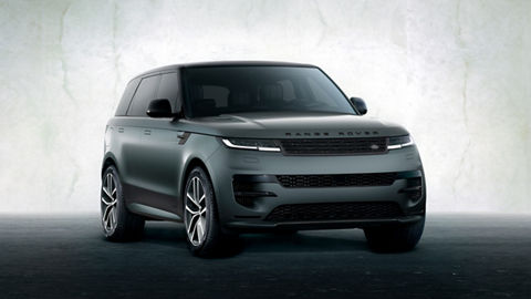 Side view of Range Rover Sport giola green