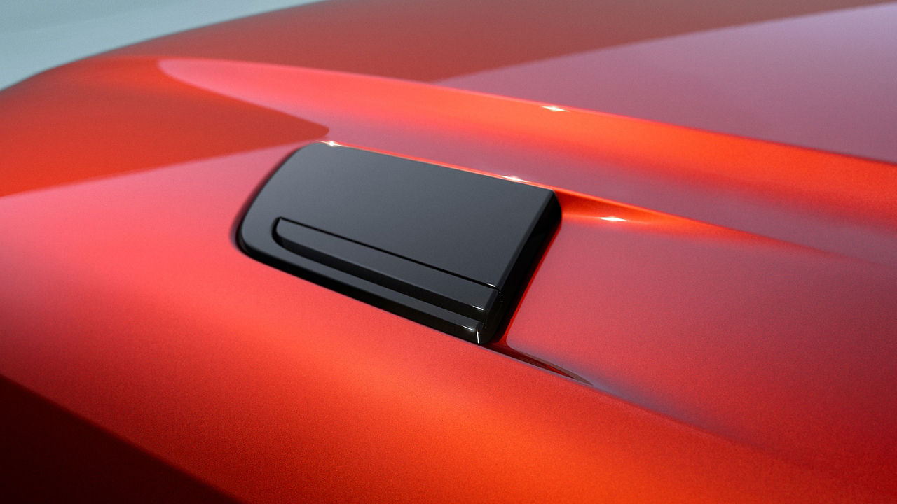 Close up of a sleek flush door handle
