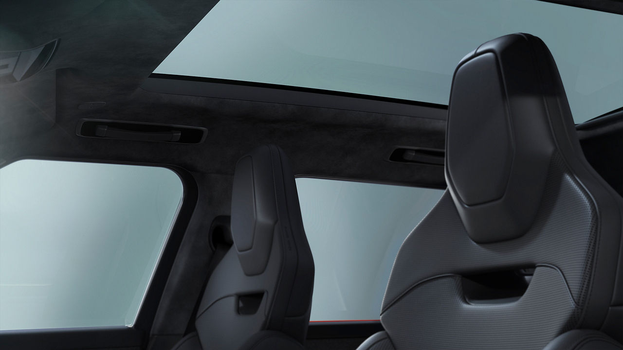 Range Rover Sports interior view of seats and sunroof