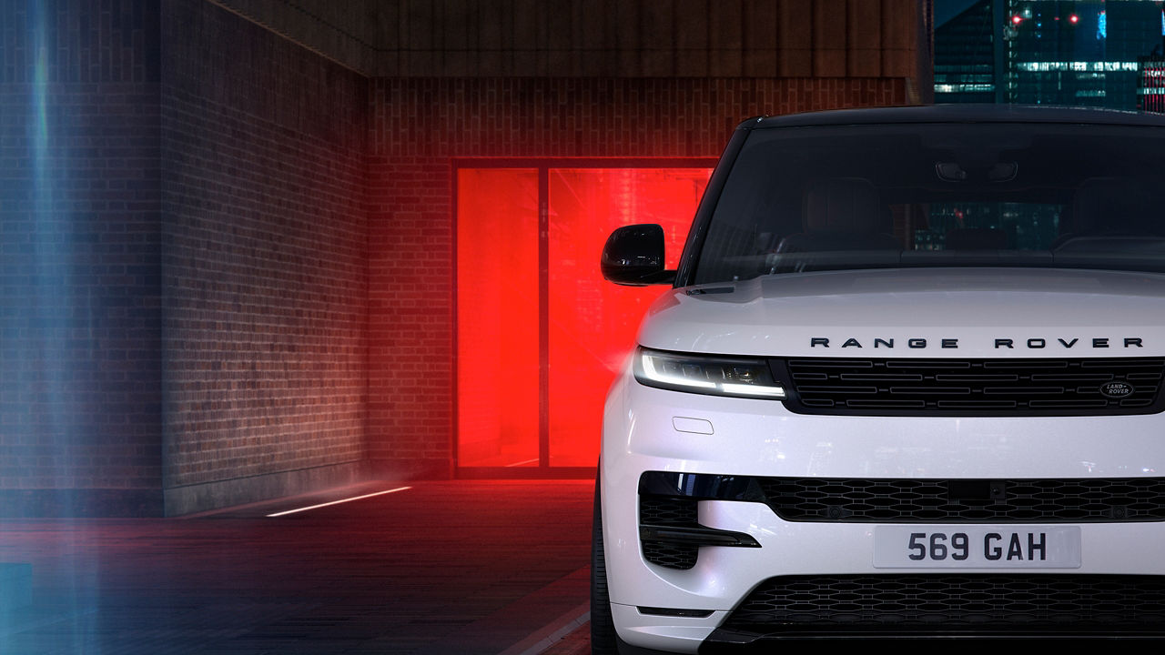 Range Rover Sports parked studio shot