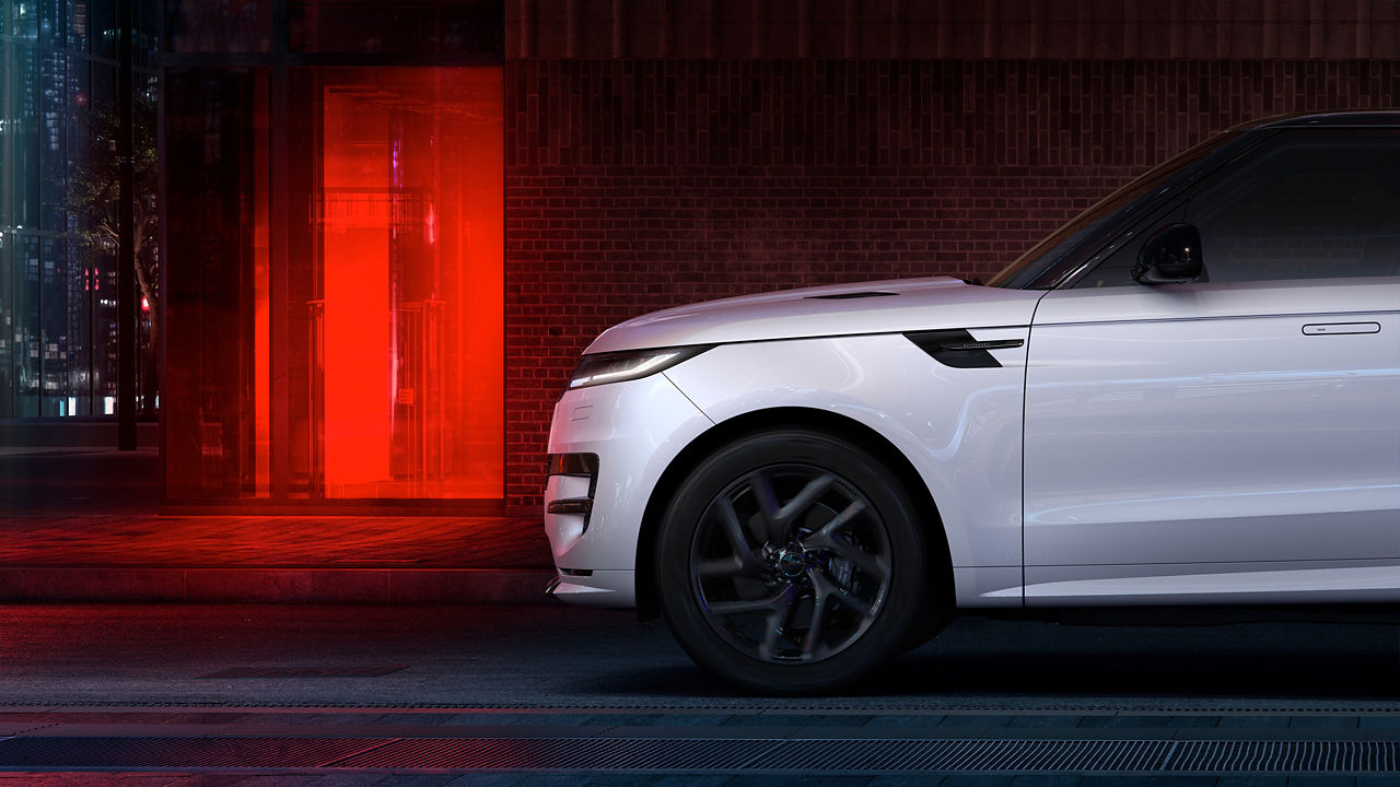 Range Rover Sports parked side view 