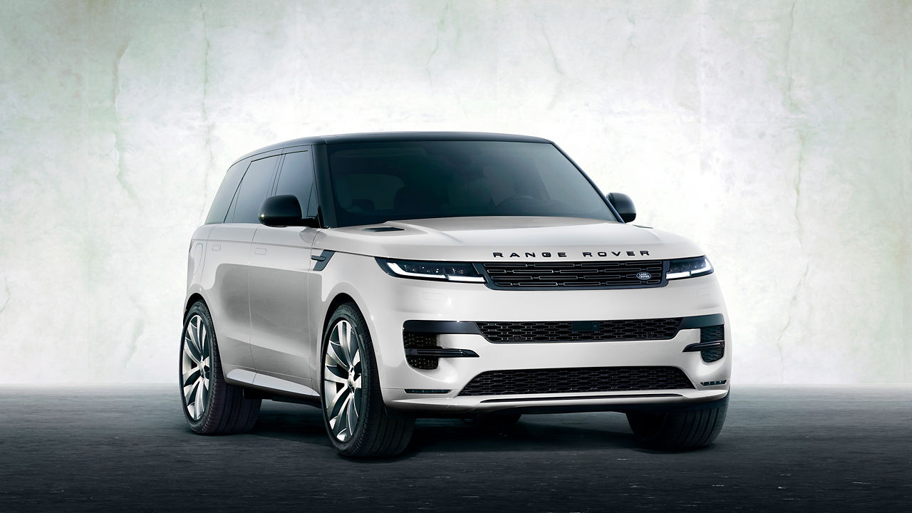 Range rover sport fuji white parked