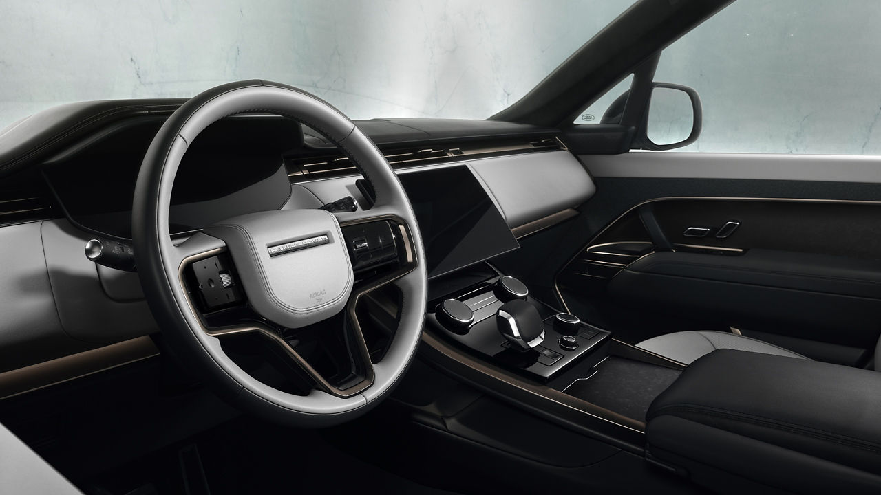 Interior view of the Range Rover Sport car