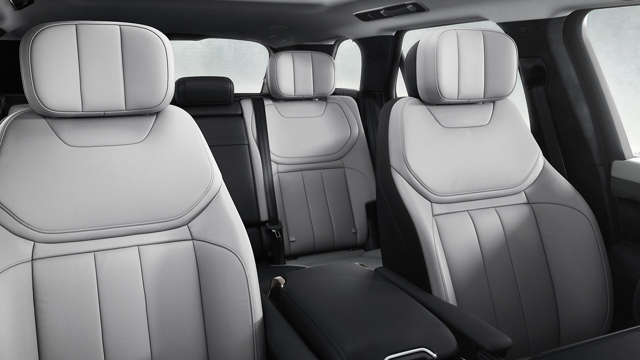 2025 Range Rover Sport white interior two row seating