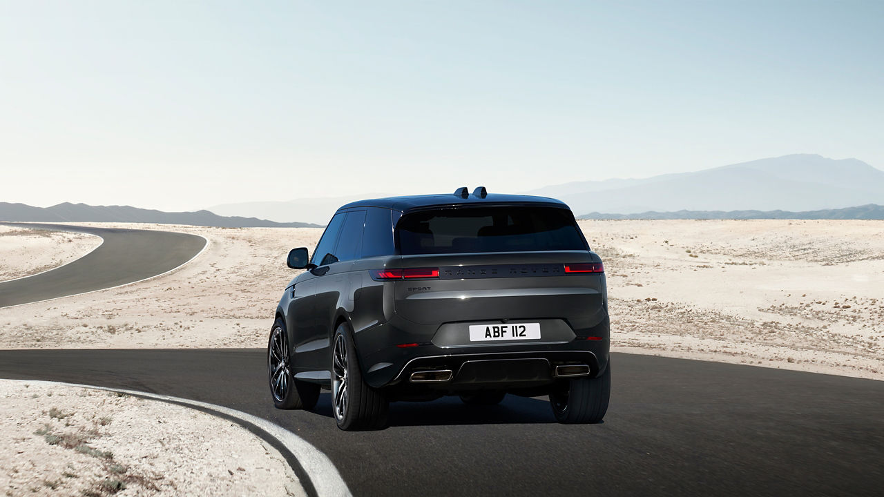 Range Rover Sport in Carpathian Grey on curvy road