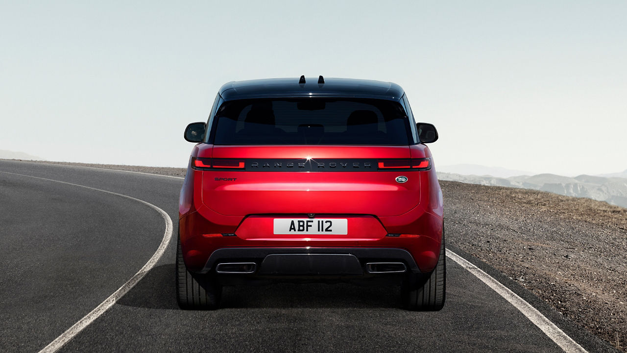 A view of the Range Rover Sport from the rear