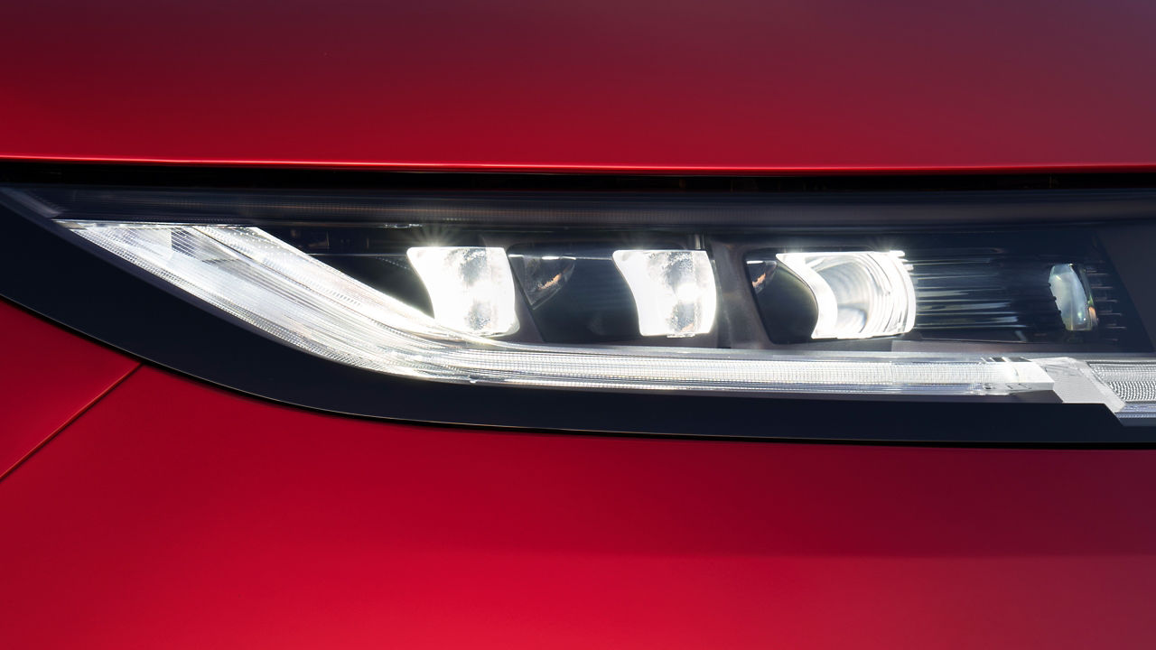 Closeup view of headlight