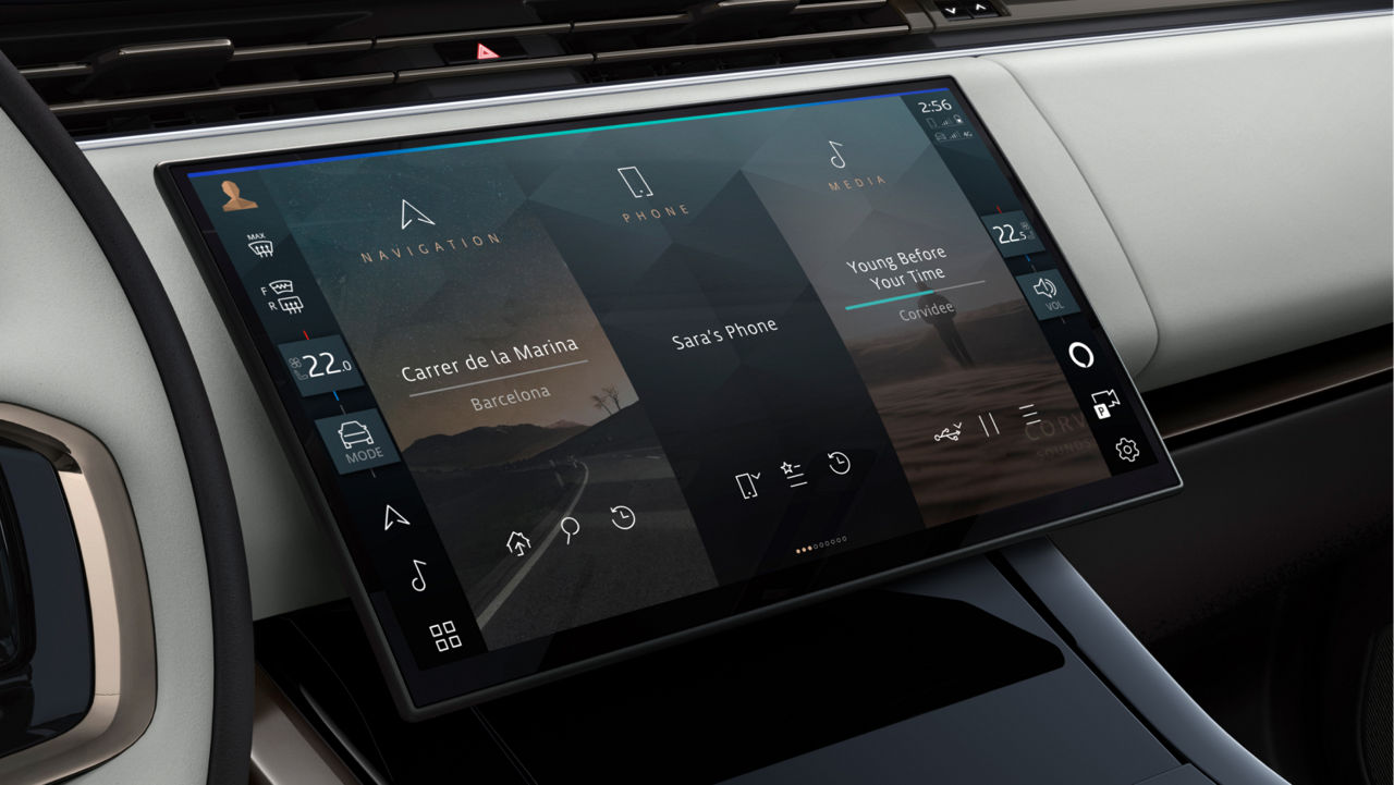 Detail view of Range Rover Sport panel.