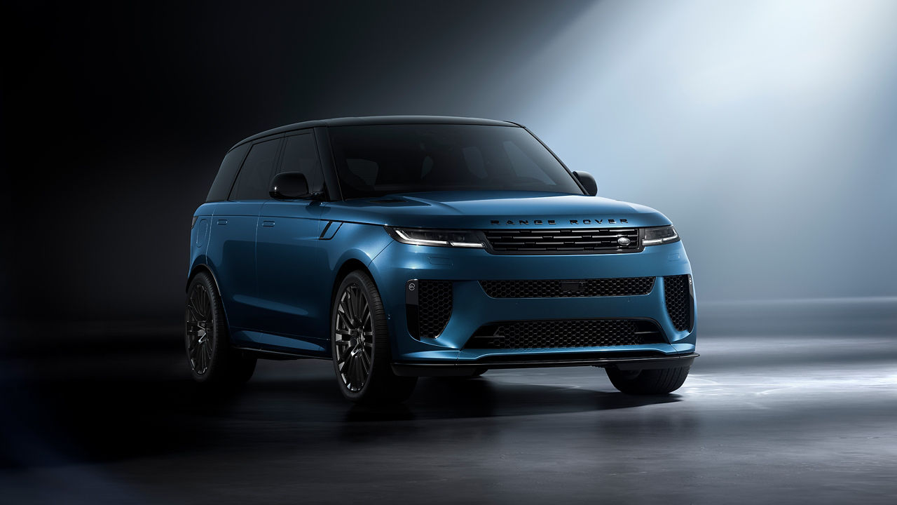 Range Rover Sports SV 3/4th view studio shot