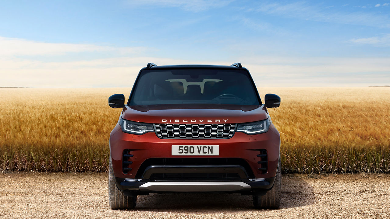 Discovery Parked on field front view