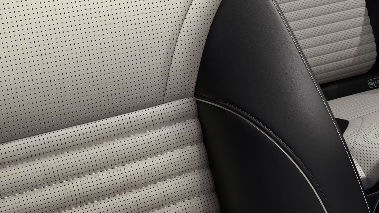 Extreme crop of interior seat leathers