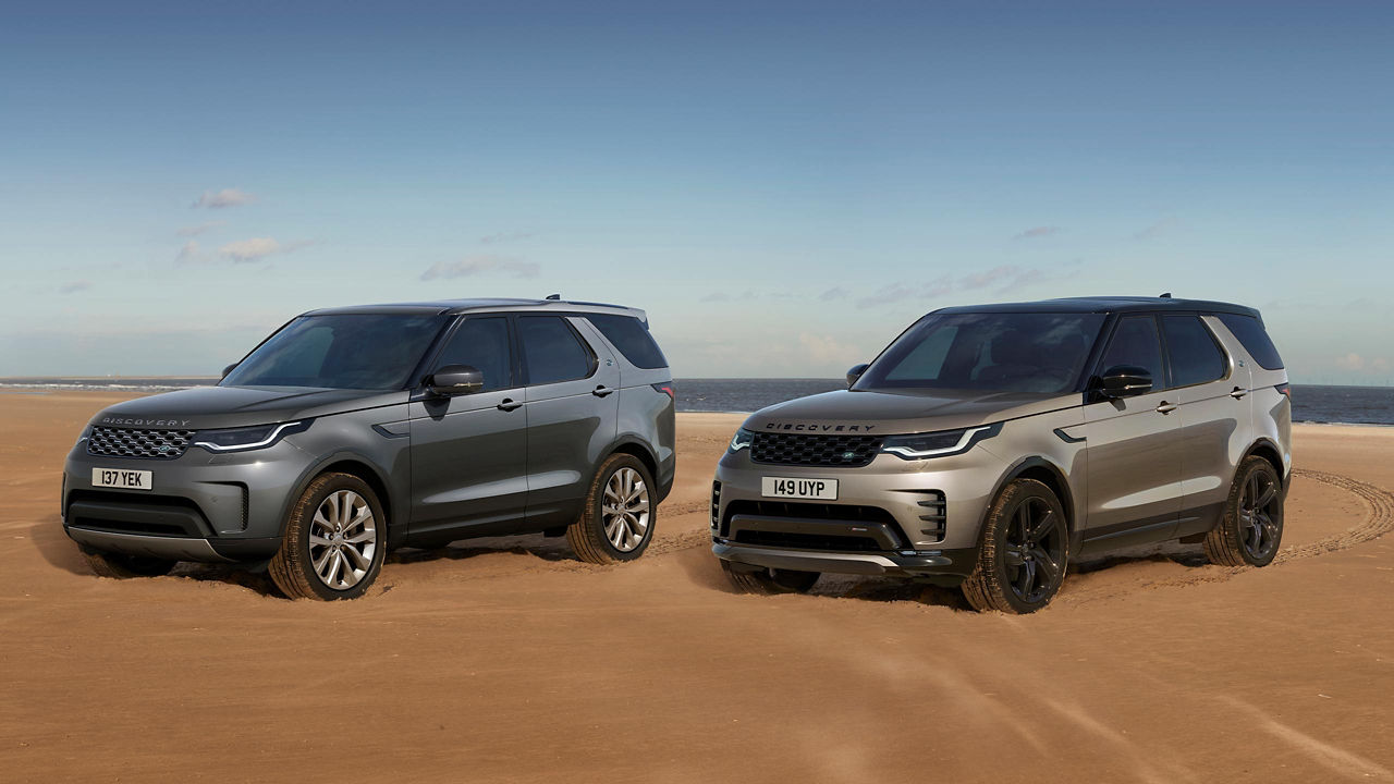 Parked Two Discovery on a sand dust