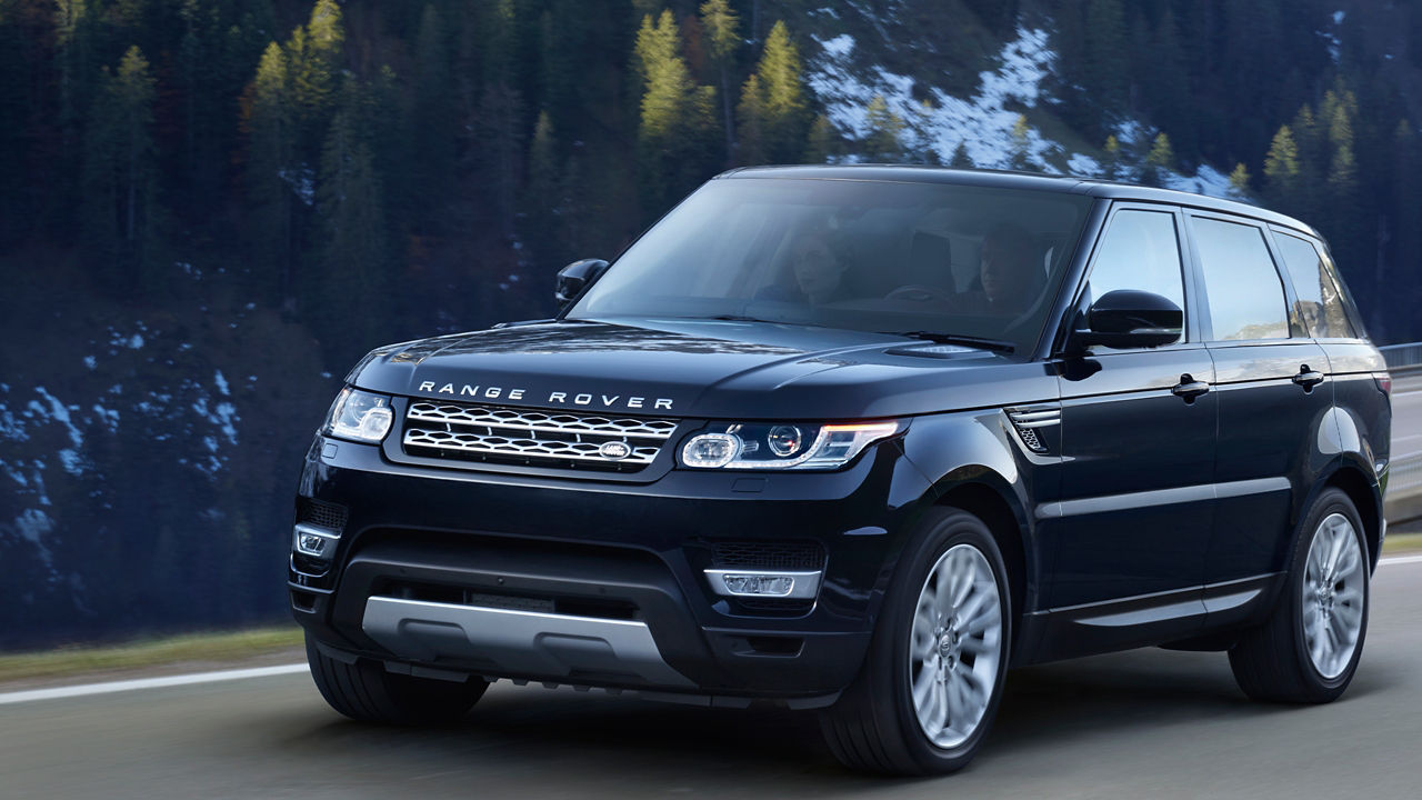 Range Rover running on the road