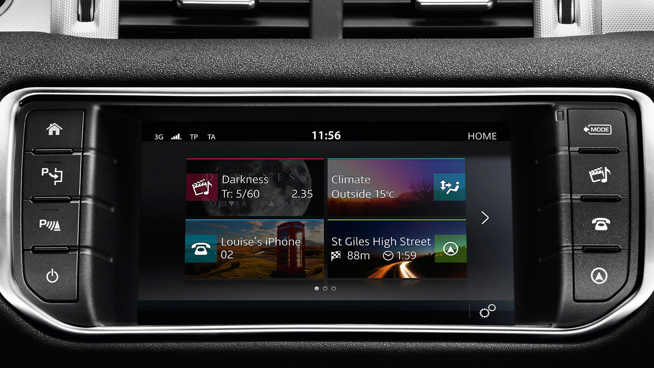 infotainment screen on dashboard 