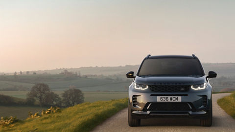 Discovery driving on mountain road