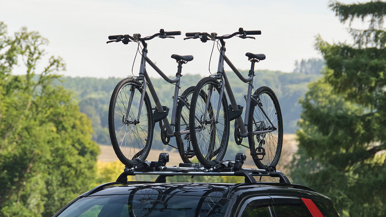 cycle on top of discovery roof