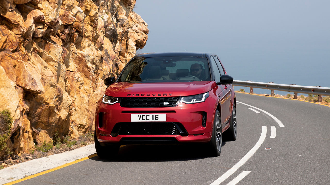 Discovery Sport Driving on Mountain Runway Road