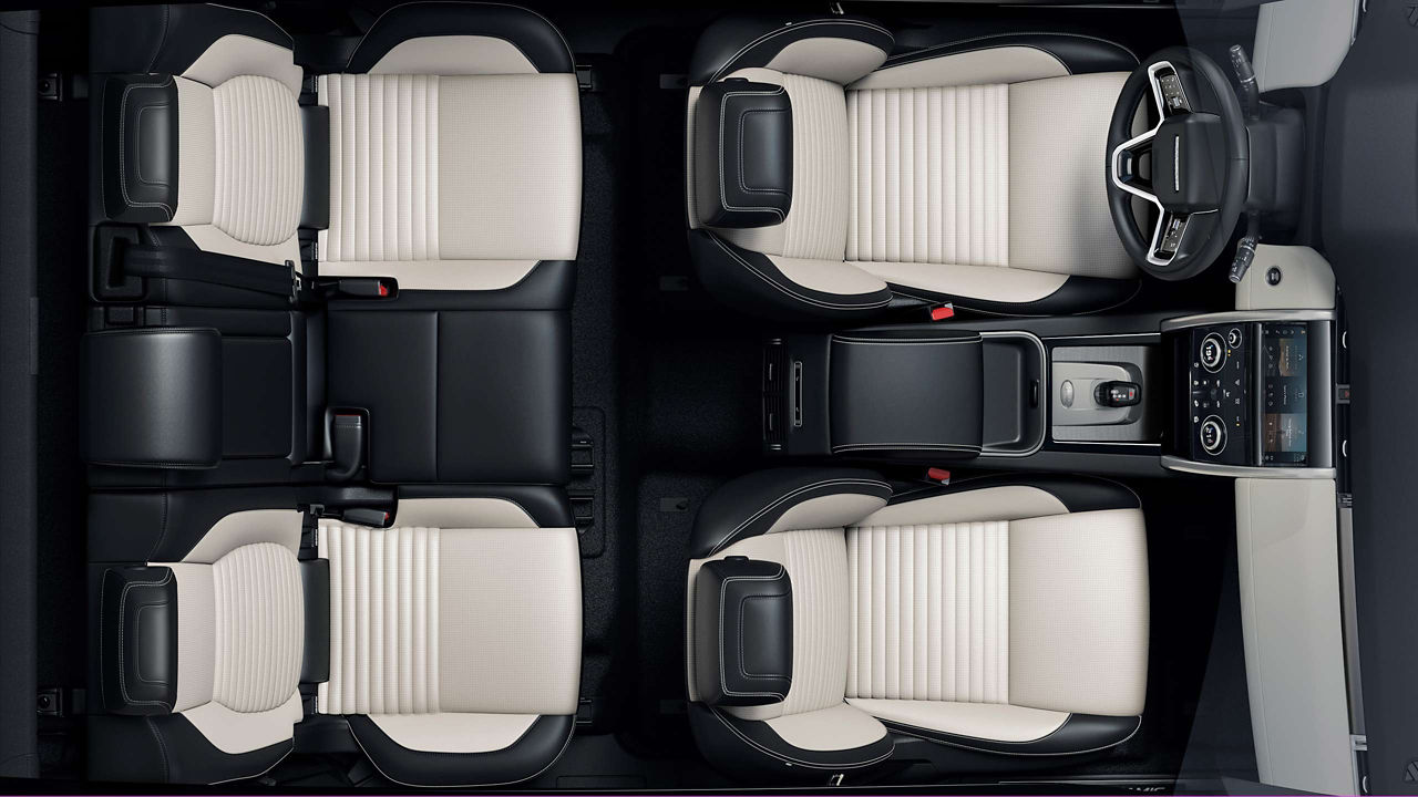 Bird's eye view of the interior of a discovery sport