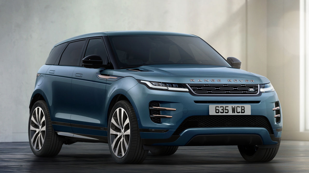 Range Rover Evoque standing on motor showroom