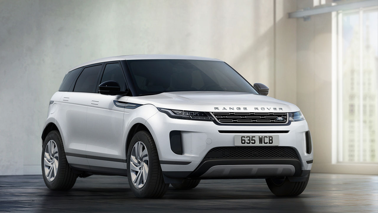 Range Rover Evoque standing on motor showroom