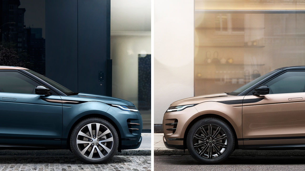 Range rover evoque front of each other