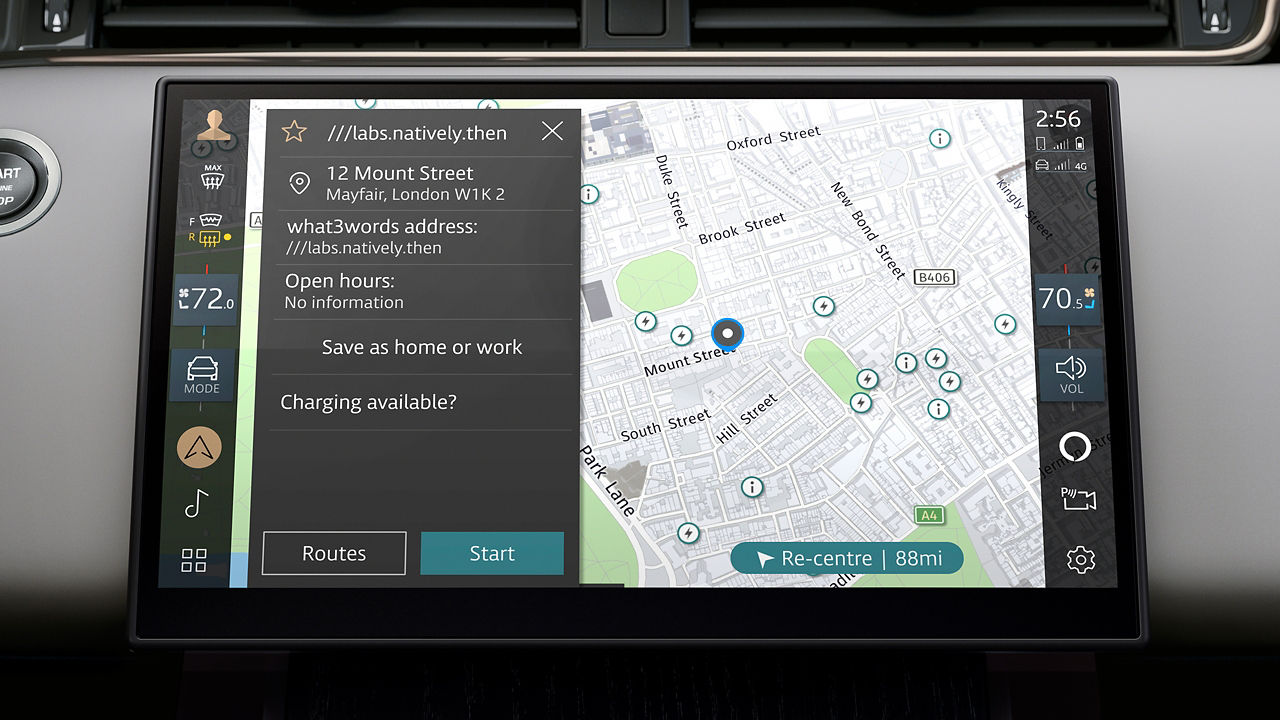 Range Rover Evoque infotainment system.