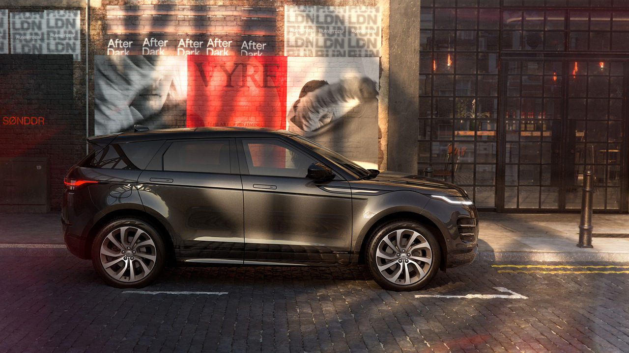 Range Rover Evoque parked side view