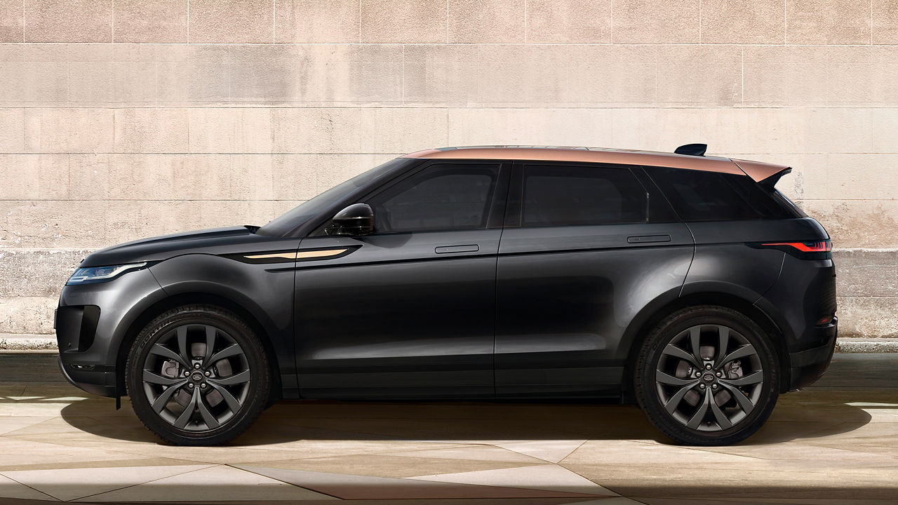 Parked Evoque side view