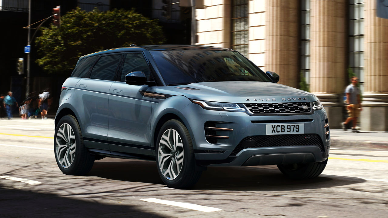 Evoque electric car on the road