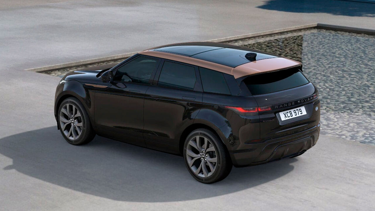 Parked Evoque black back view