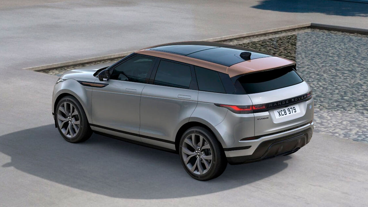 Parked Evoque Sliver back view